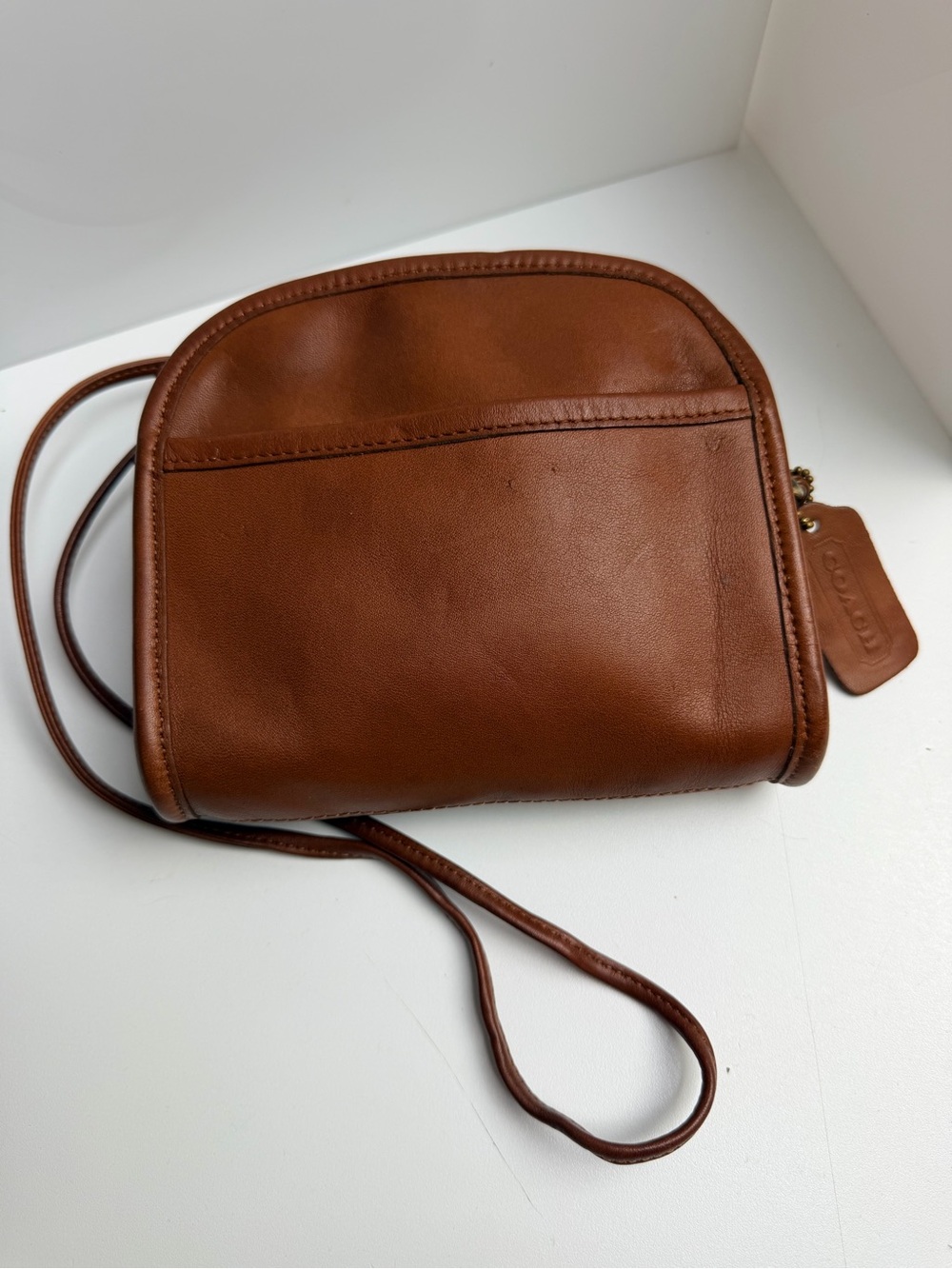 Vintage Coach 9017 Abbie Zip Top Purse Bag in Tan/Brown